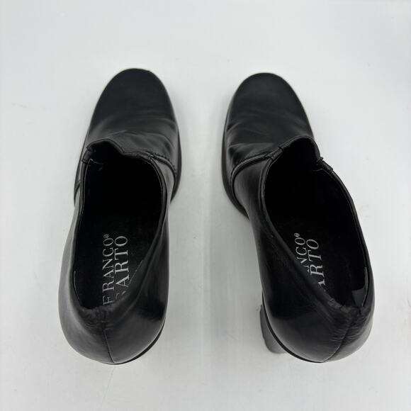 Franco Sarto Shoes Womens Size 6 M Black Chunky Heel Loafers Work - Picture 5 of 11